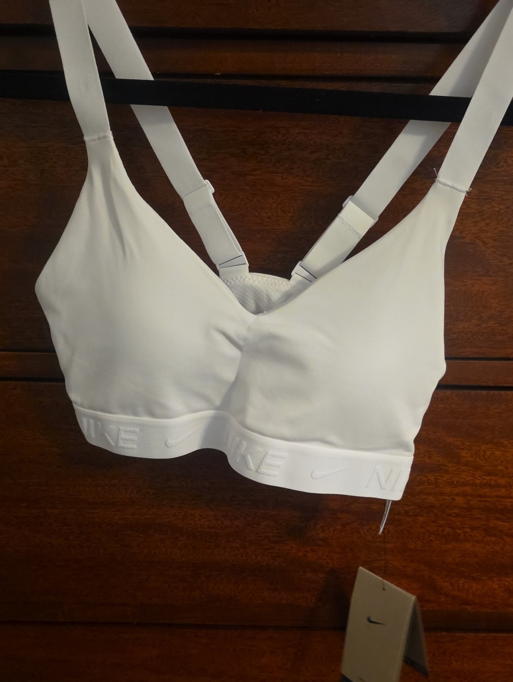 Nike White Padded Light Support Sports Bra